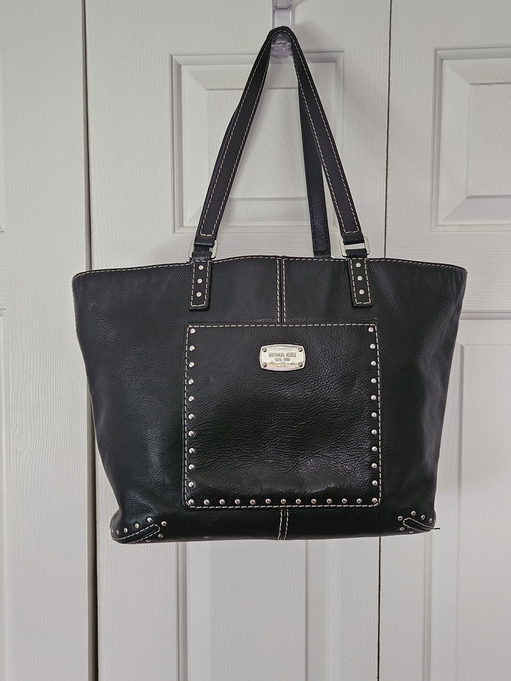 Michael Kors Black Studded Leather Tote